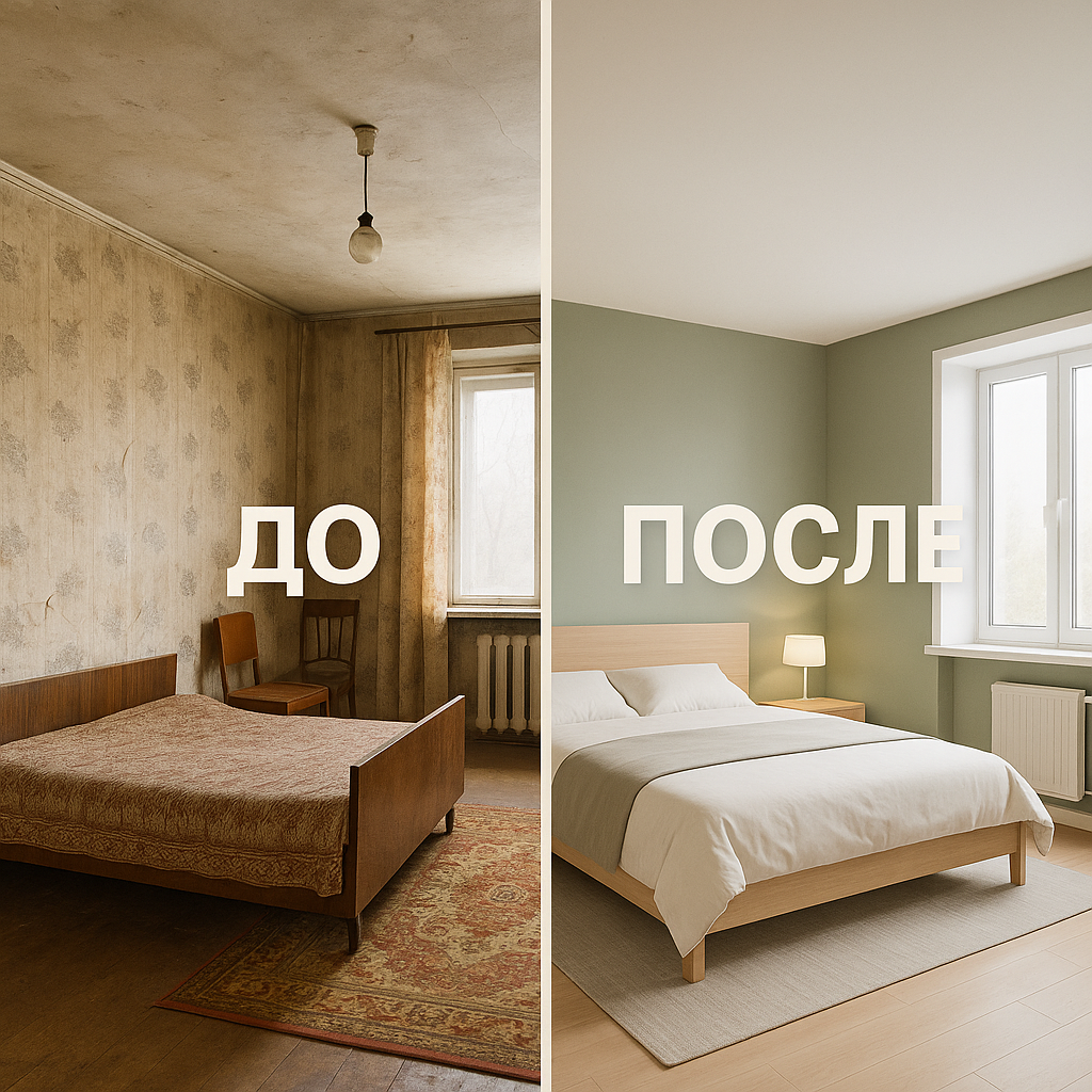 Спальня — до/после